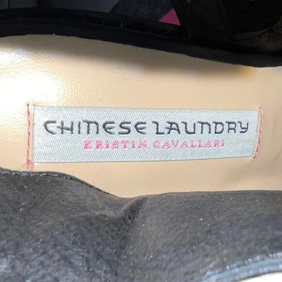 Chinese Laundry Womens Booties Remi Mirror Heeled Black Silver Party Size 9 - Picture 10 of 15